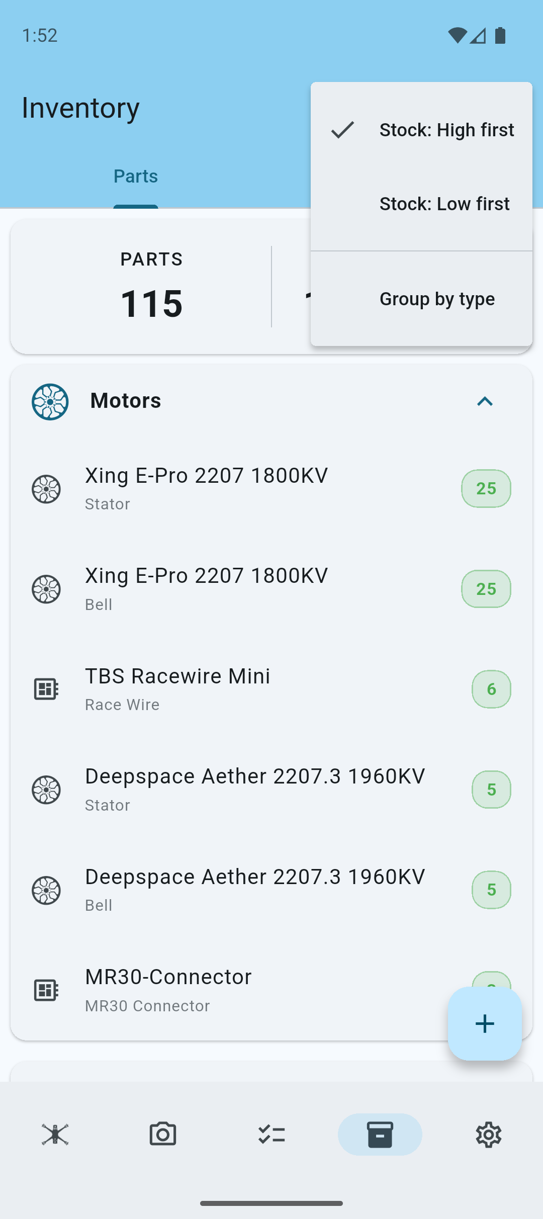 Preferences - Inventory grouping