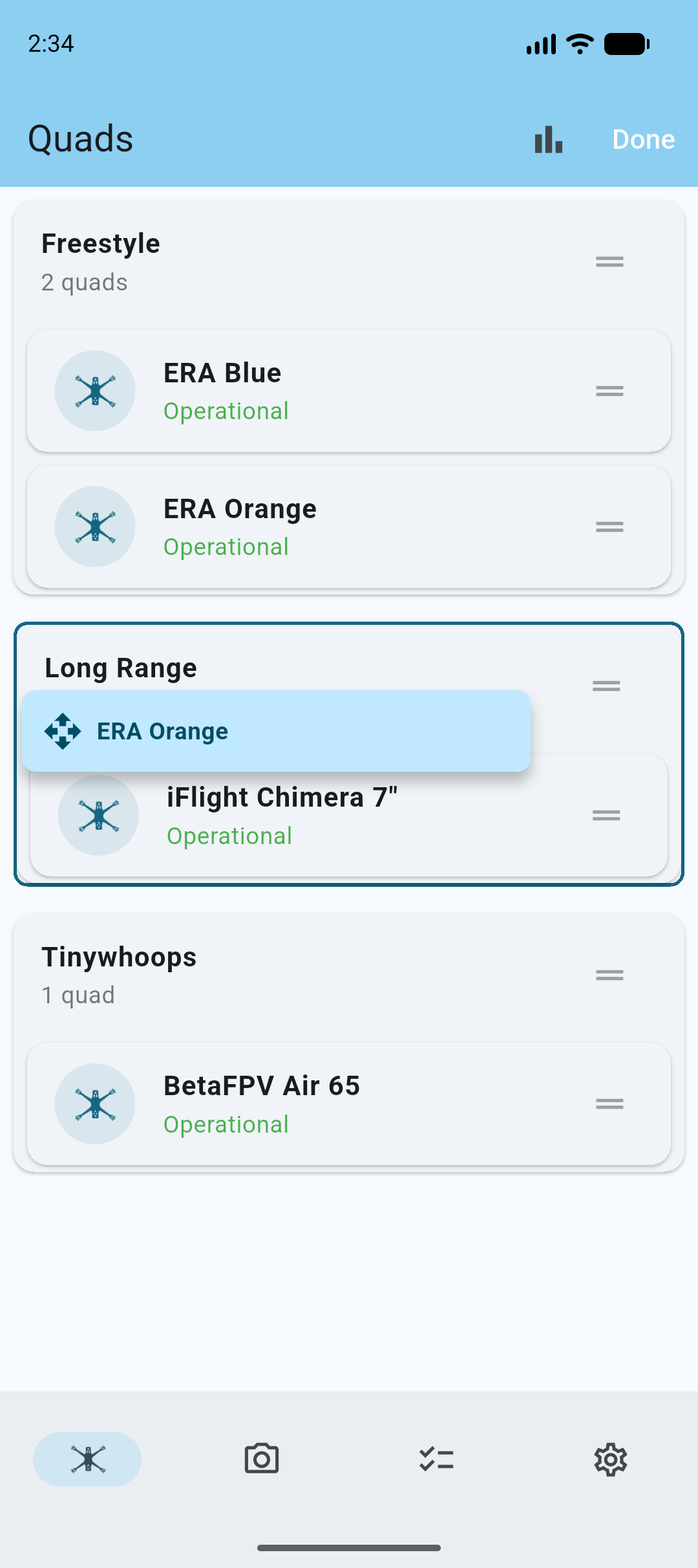 Reordering quad categories