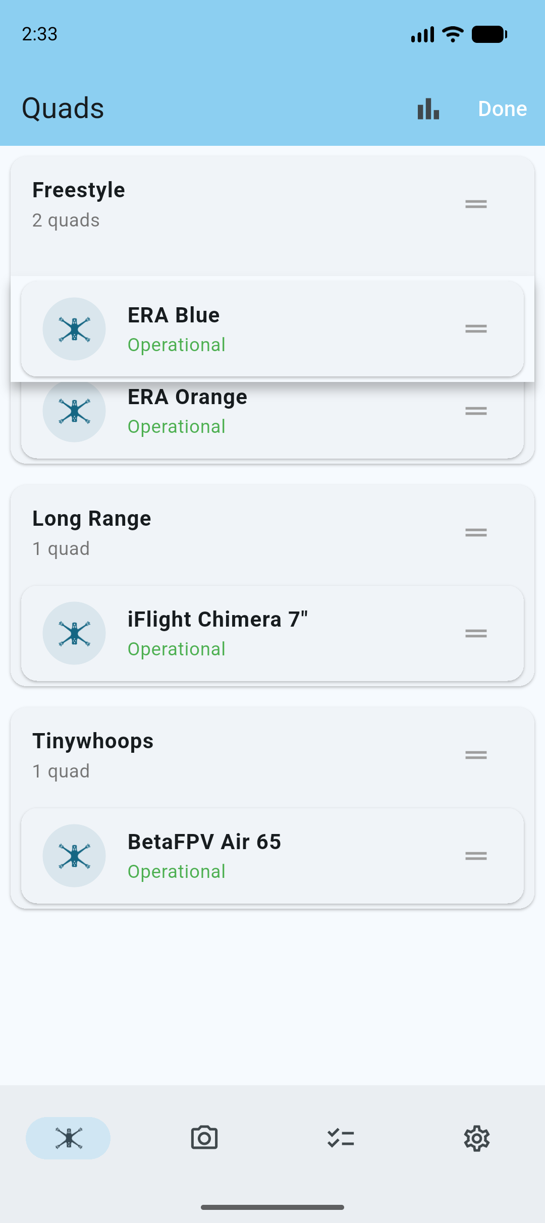 Reordering quads